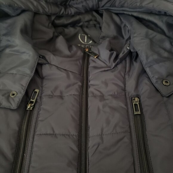 Tumi Tech Puffer Coat Quilted Hooded Polyester Pockets Black Mens XL - Picture 8 of 14